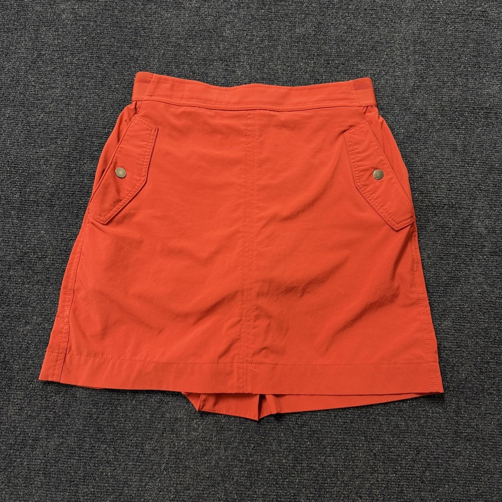 Athleta Skort Womens 8 Orange Vienna Cargo Hiking Athletic Pockets Pull On